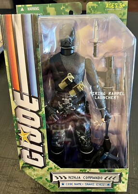 GI Joe Ninja Commando Code Name Snake Eyes Action Figure Firing
