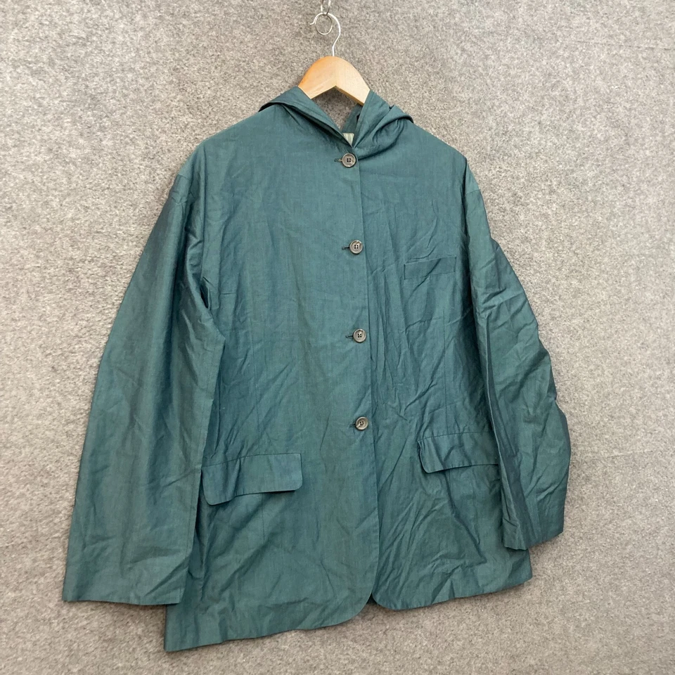 Chaqueta para mujer Romeo Gigli años 90 talla S pequeña verde algodón capucha Italia única retro Foto 2 de 4