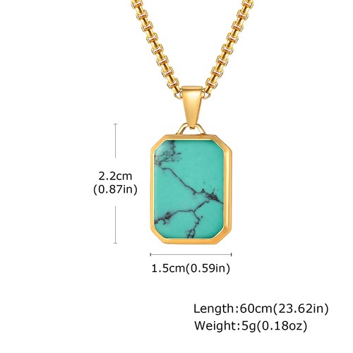 Vnox Men's Stainless Steel Necklace Square Pendant Box Chain Sport Boy Collar - Picture 20 of 20