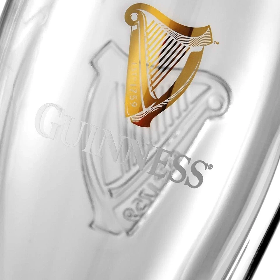 Guinness Gravity Pint Glass 20oz Stout set of 2 or 4 - Embossed Harp and Logo - Image 4 of 4