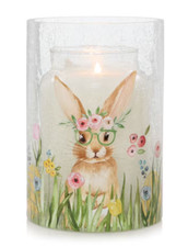Yankee Candle Bunny Glasses Clear Crackle Glass  Large Jar Candle Holder NEW