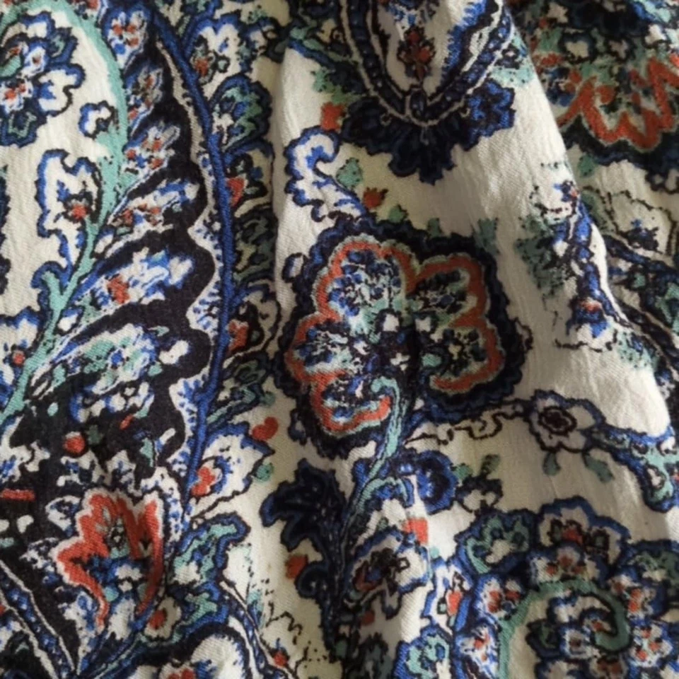 American Eagle Dress Small Off The Shoulder Adj Straps Cottagecore Paisley Coque - Image 2 of 4