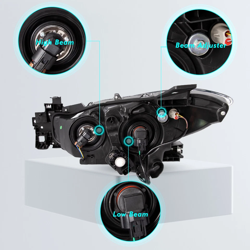 Conjunto de faros halógenos laterales derecho pasajero Mazda 3 2017 2018 4 puertas Foto 3 de 4
