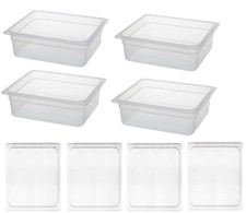 4 X 1/2 HALF SIZE POLYPROPYLENE GASTRONORM CONTAINER ***LID INCLUDED*** - 150MM