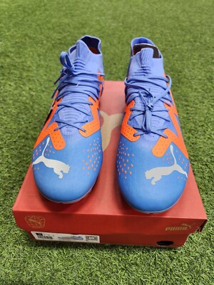Puma Future Match Fg Men's Soccer Shoes Blue Glimmer-Puma White-Ultra Orange