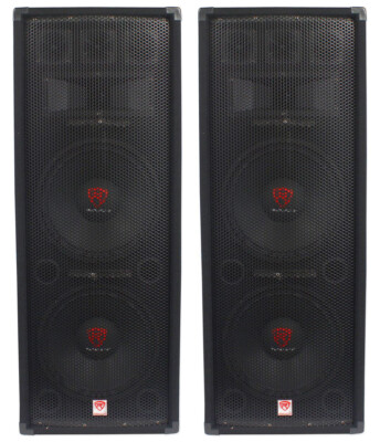(2) Rockville RSG12.28 Dual 12  2000 Watt 8-Ohm Passive Pro Audio PA Speakers