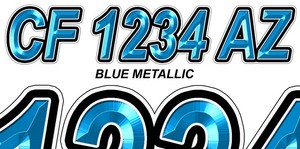 LGTBLUE METAL Custom Boat Registration Number Decals Vinyl ...