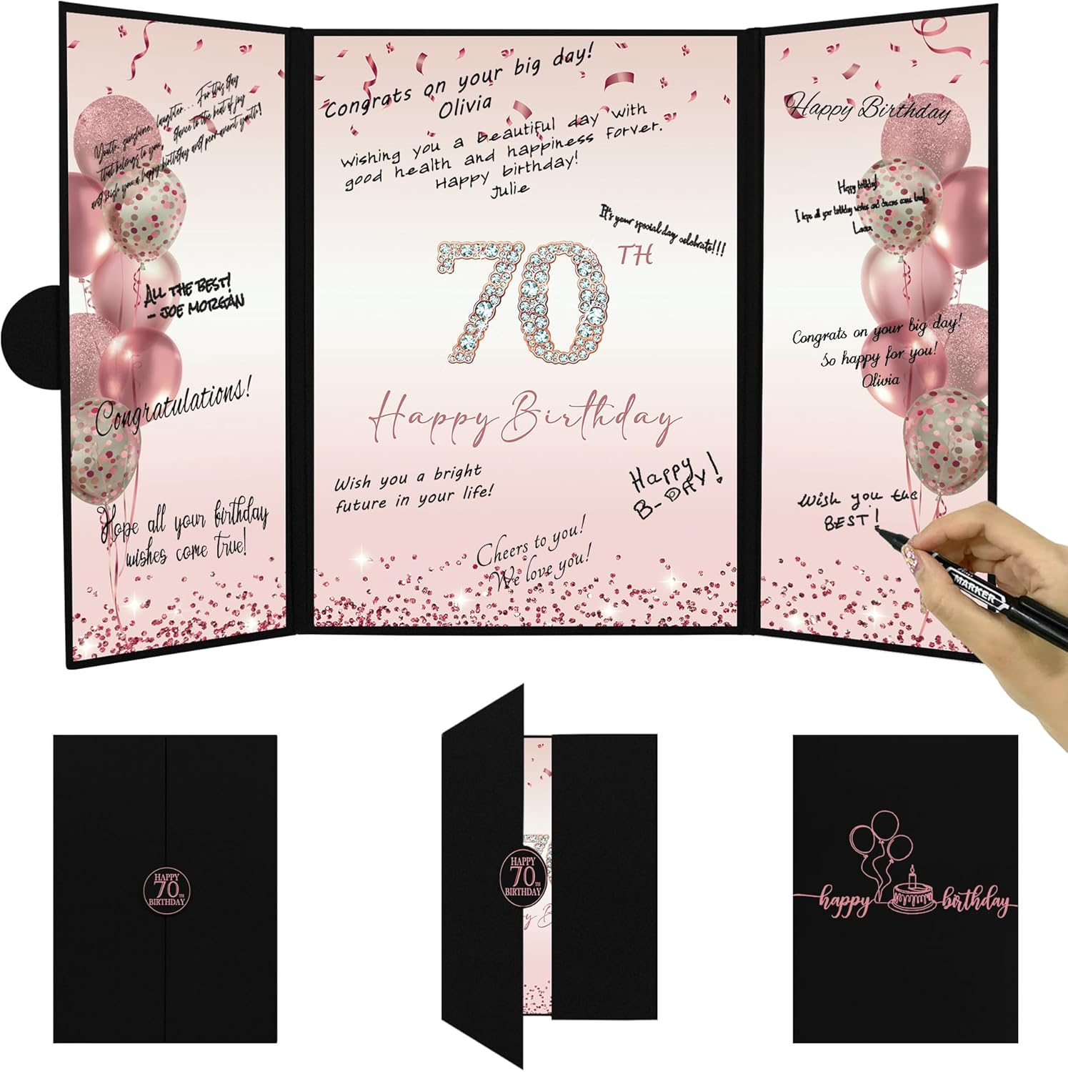 Rose Gold 70Th Birthday Party Decorations for Women, Happy 70Th Birthday Alterna