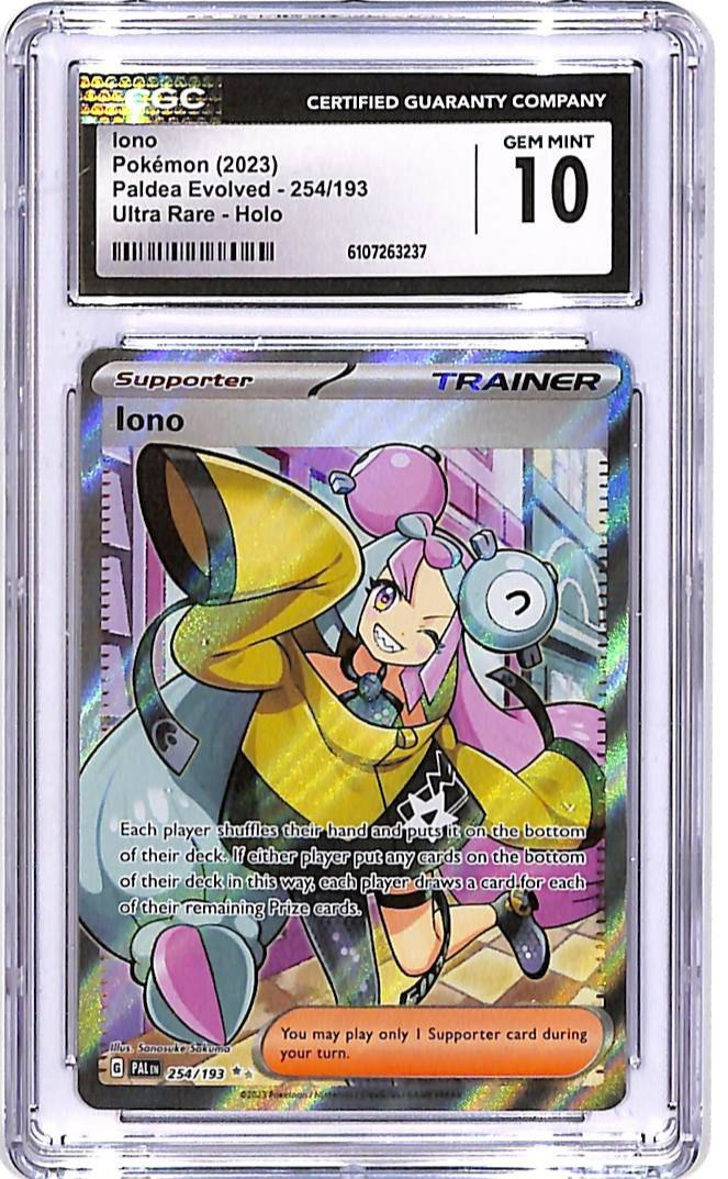 2023 Pokemon Paldea Evolved Iono Ultra Rare Full Art 254/193 CGC 10
