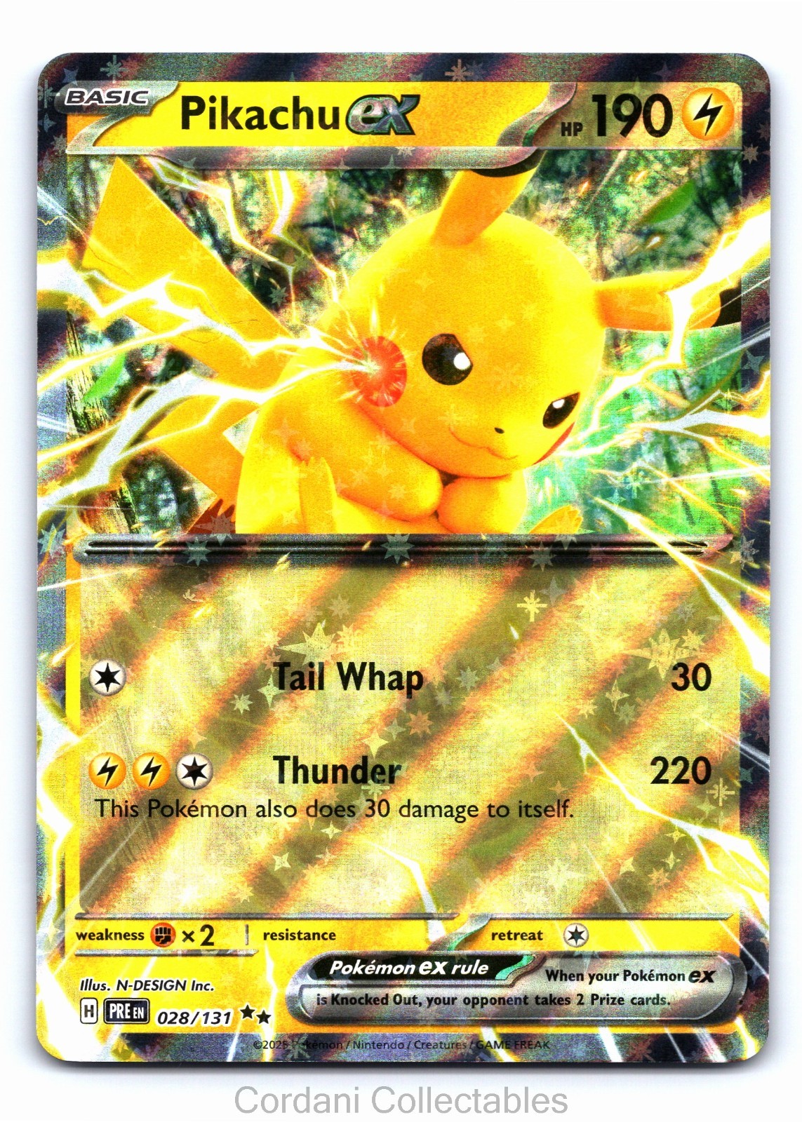 Pikachu EX 028/131 - Prismatic Evolutions - Pokemon Card - Near Mint
