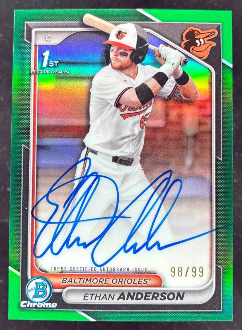 2024 Bowman Draft Chrome Green Refractor #CPA-EA Ethan Anderson RC Auto /99