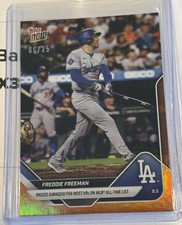 Freddie Freeman Topps Now 5/25 Orange Parallel Card HR Passes DiMaggio Dodgers