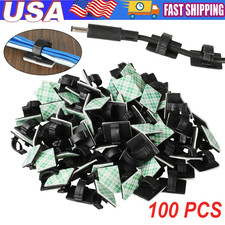 100 Pcs Cable Clips Self-Adhesive Cord Wire Holder Management Organizer Clamp US