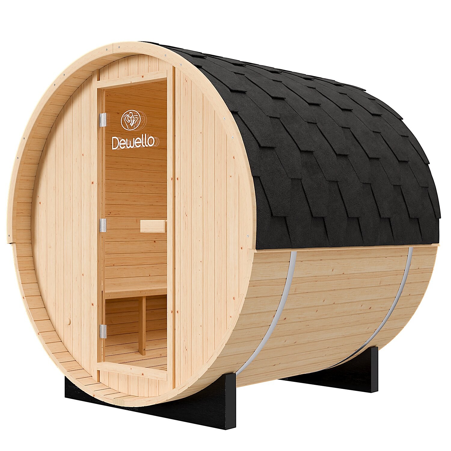 Dewello Fasssauna Gartensauna Saunafass Außensauna Outdoor Sauna Fichtenholz 