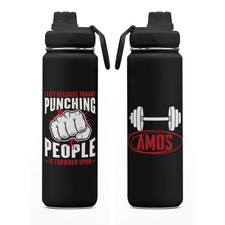 Personalized Gym Water Bottle, Funny Fitness Gift for Gym Lovers, Sport Tumblers