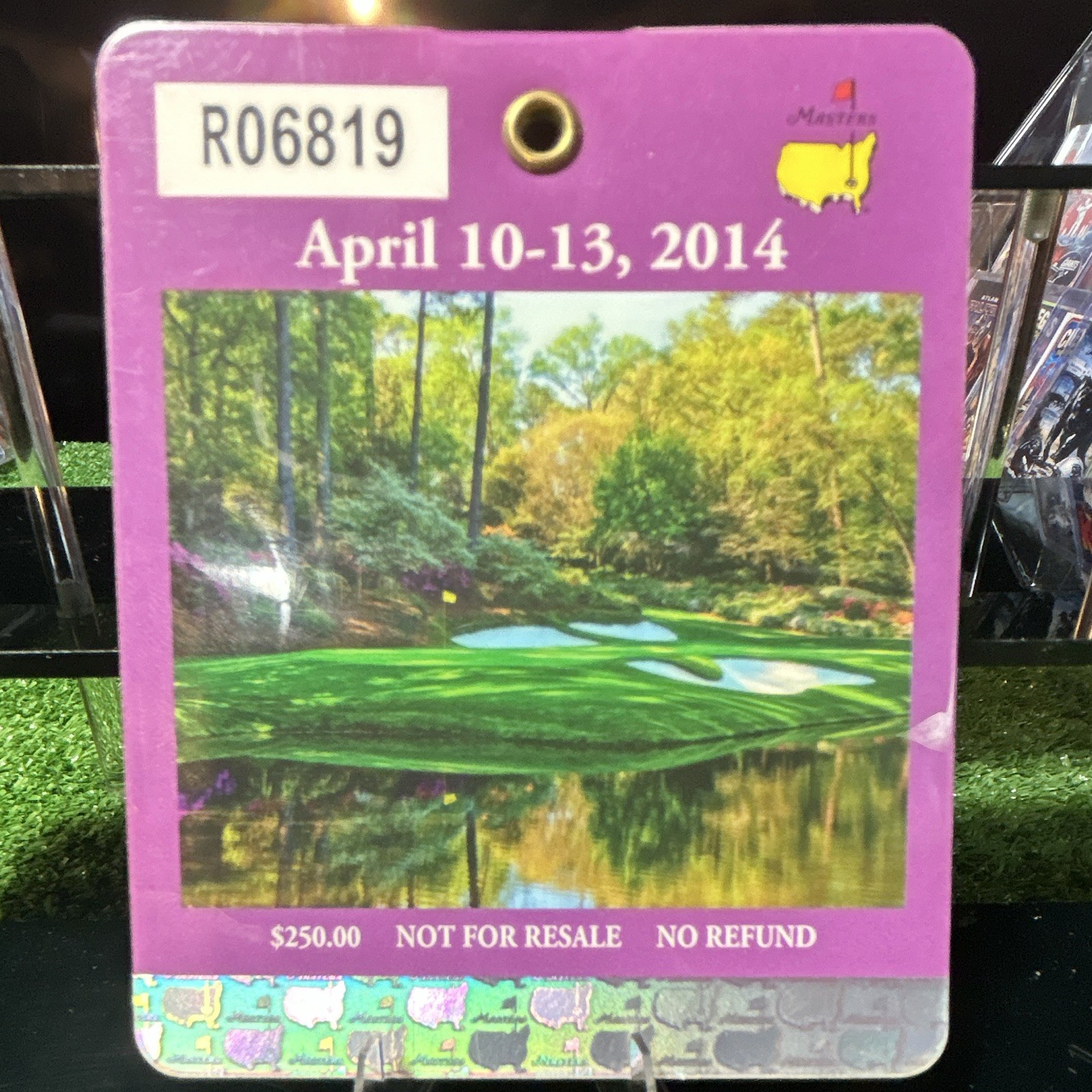 2014 Masters Tournament Golf Badge April 10-13 Bubba Watson Wins 2nd Jacket!