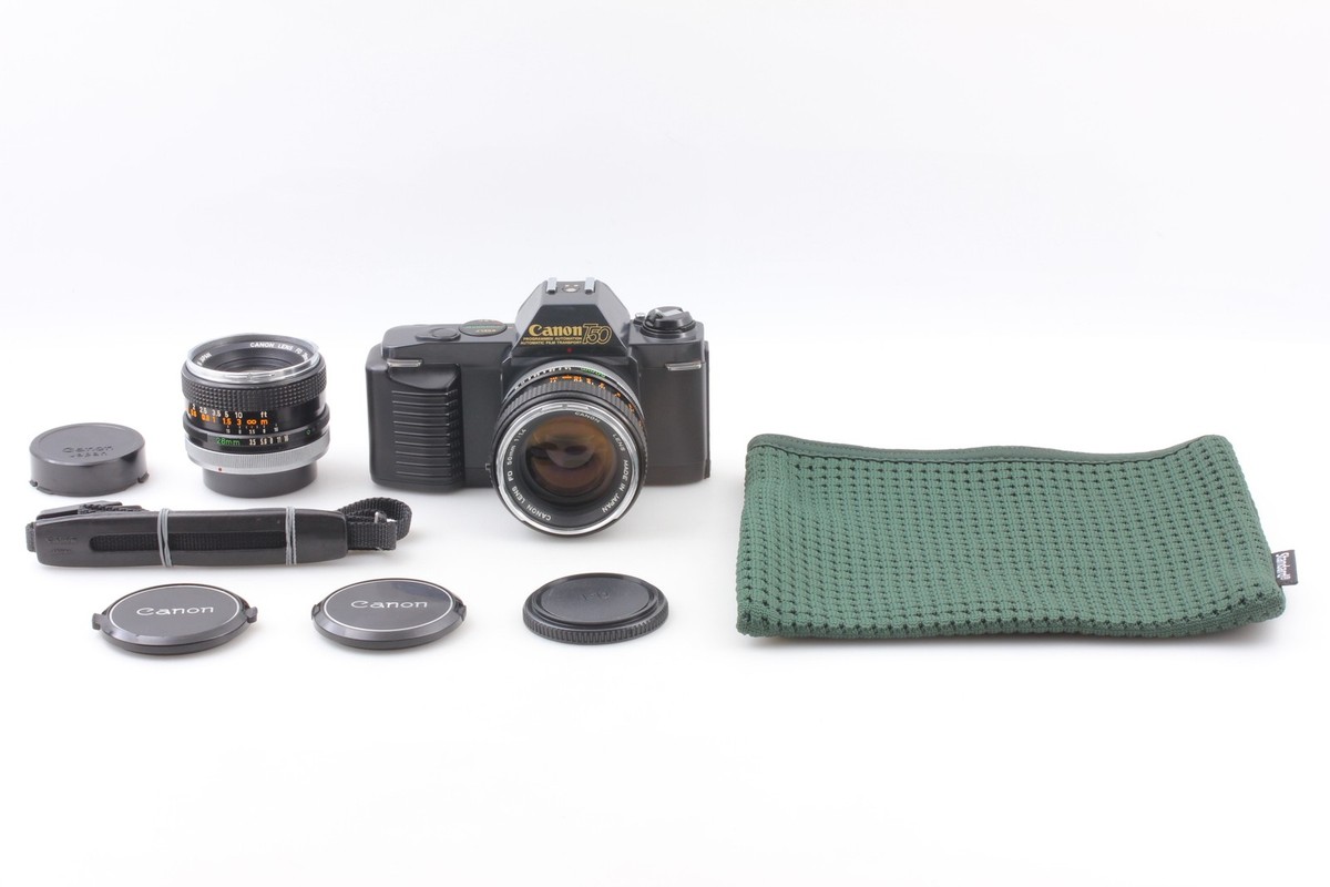 2Lens▷[N MINT] Canon T50 Film Camera + FD 50mm f1.4 + 28mm f3.5
