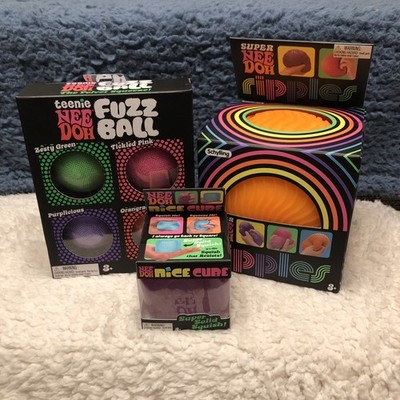 Viral Super Ripples Needoh , Teenie Fuzz Ball Needoh & Nice Cube Needoh HTF