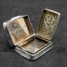 Gorgeous Antique Solid Sterling Silver Vinaigrette, 1875, George Unite.