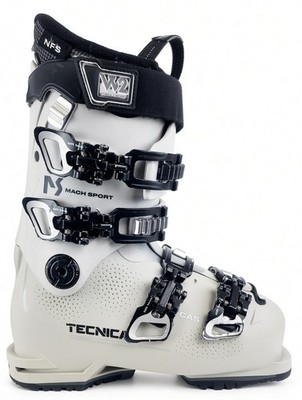 Used $500 Women's Tecnica Mach Sport MV 85 W Ski Boots Off White with Gripwalk