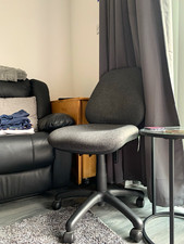 Grey Fabric Operator/Task Office Chair Swivel Padded Seat Castors Height Tilt