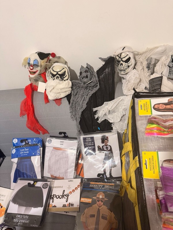 Halloween Costume Accessories Lot Masks Skirts Hair Extensions