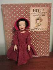 Beautiful Hitty Wooden Doll with Dress & Bonn...