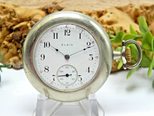 Antique Gents Elgin Pocket Watch Grade 286 model 2 7J 6S upsized case 12S