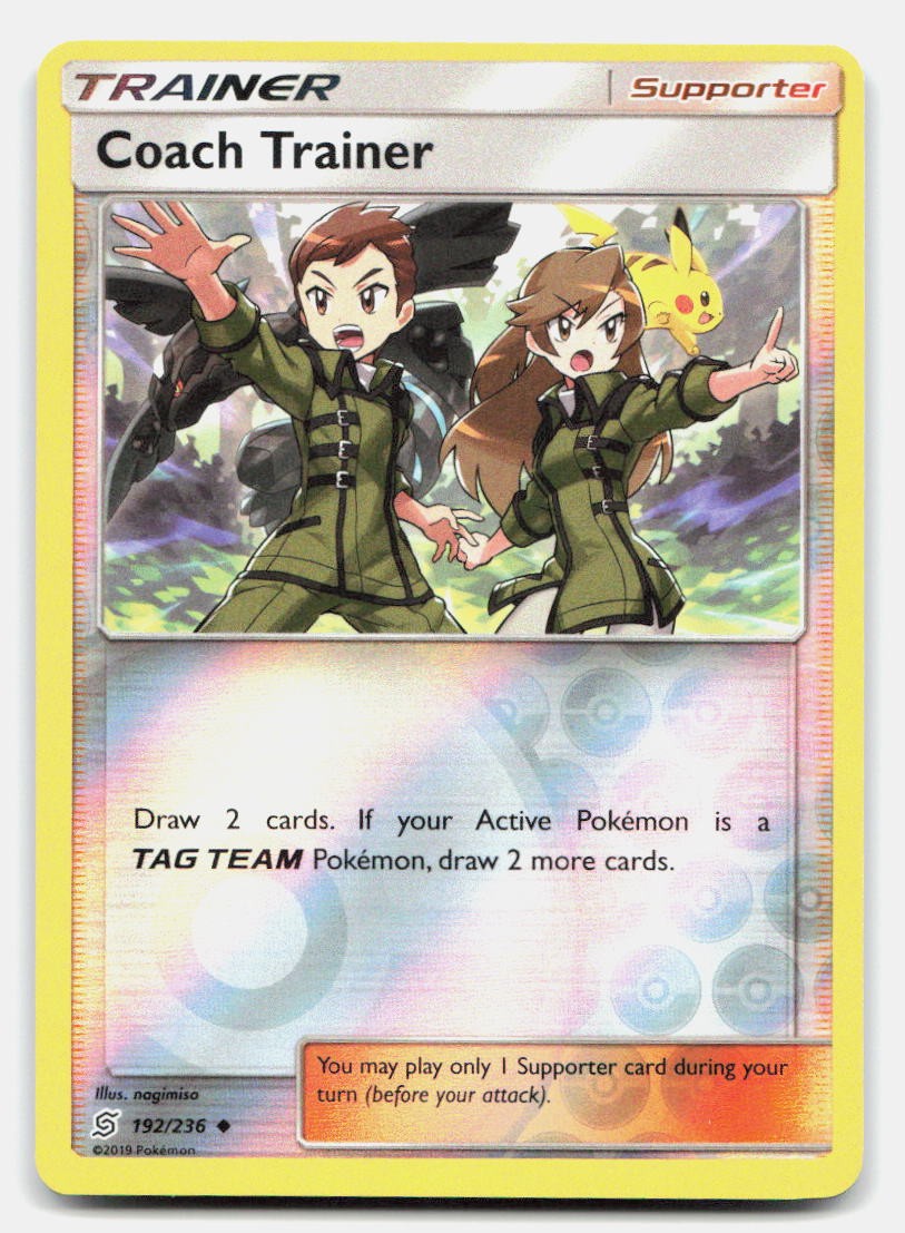 Coach Trainer 192/236 Uncommon Unified Minds Pokemon Reverse Holo NM