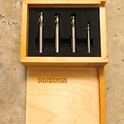 PROXXON Schaftfräsersatz 4-tlg. DIN 844, Nr. 24620, in Holzkassette
