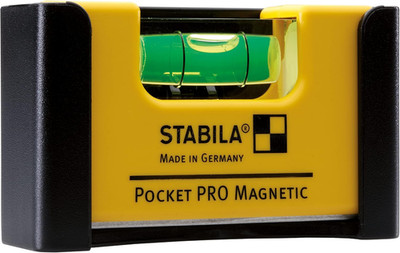 Pocket PRO Magnetic Mini Spirit Level with Belt Clip, 7 Cm, Strong Rare Earth Ma