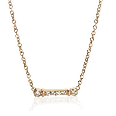 Tiffany & Co. Rose Gold Diamond Fluer De Lis Key Bar Pendant