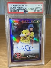 PSA 10 #/250 Topps Chrome Wilyer Abreu Auto RC Purple Refractor Rookie Red Sox