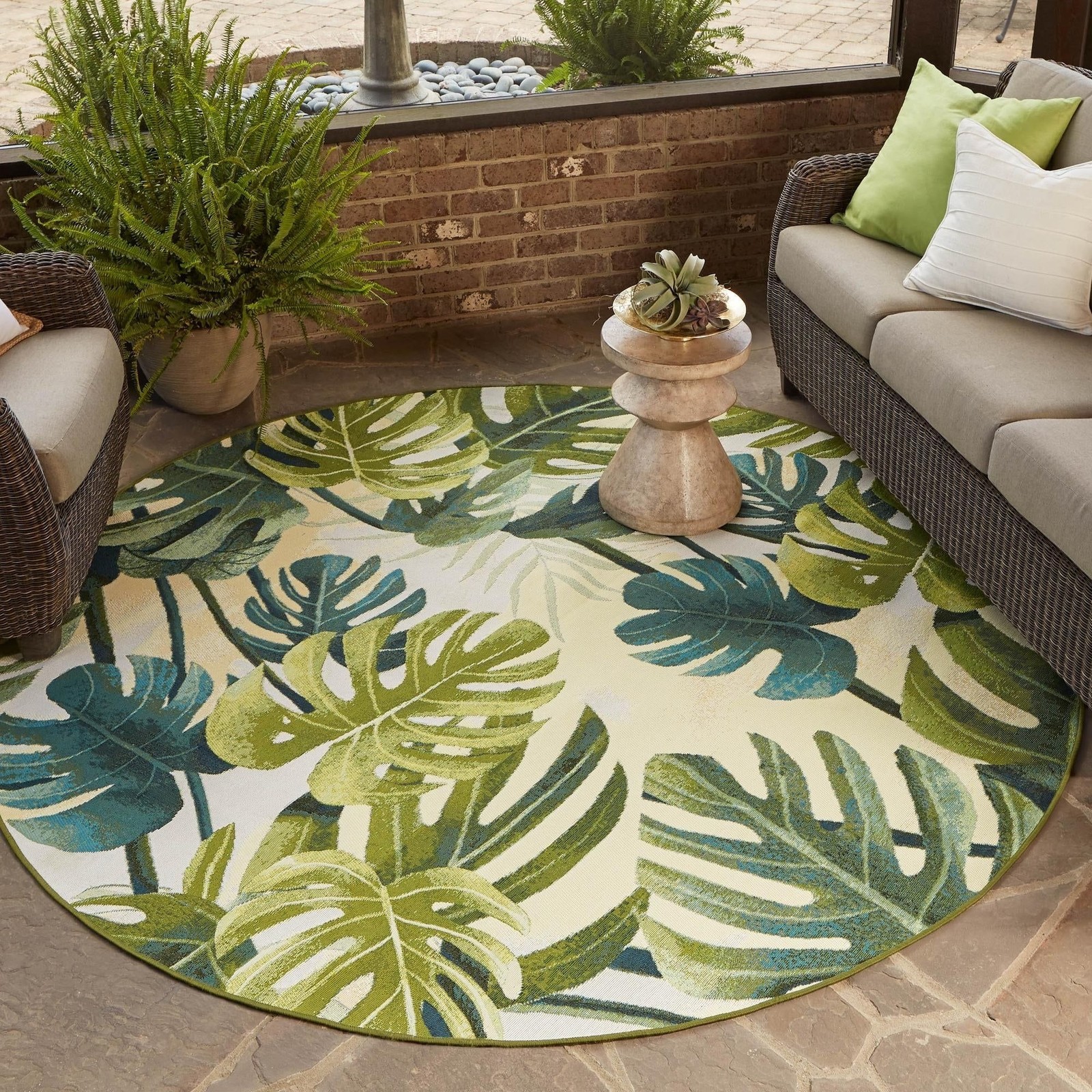 Outdoor Turgh Collection Durable All-Weather Area Rug for Patio and Deck