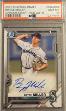 2021 Bowman Draft #CDABMI Bryce Miller RC/AU Chrome Draft Pick, PSA 10 /GEM MINT