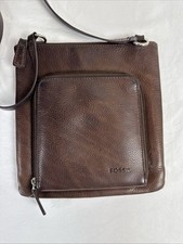 Fossil Womens Brown Leather Crossbody Bag Shoulder Purse EUC