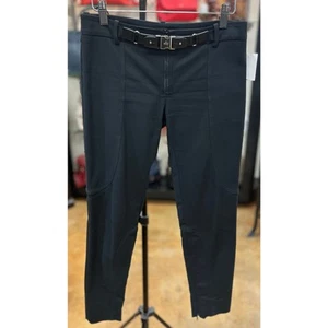 Pantalon ceinturé noir lambrissé skinny zippé poches arrière et chevilles GUCCI taille 38