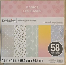 Recollections Basics 12x12 Paper Pad Cardstock 58 sheets