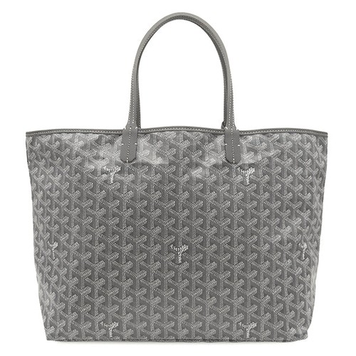 GOYARD Saint Louis PM Tote Bag Calfskin / PVC / Canvas Gray with Box #HDB665