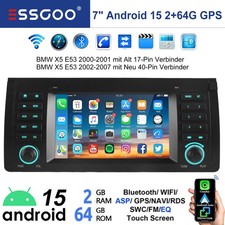 Per BMW X5 E53 2000-2007 Android 15 Autoradio 7" GPS Navi CarPlay Bluetooth WIFI