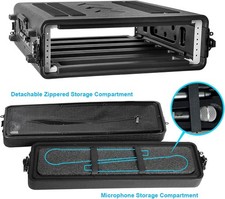 2U Rack Case Shallow Flight Case Dust-Proof for Amplifier, Pro Audio, DJ Mixer