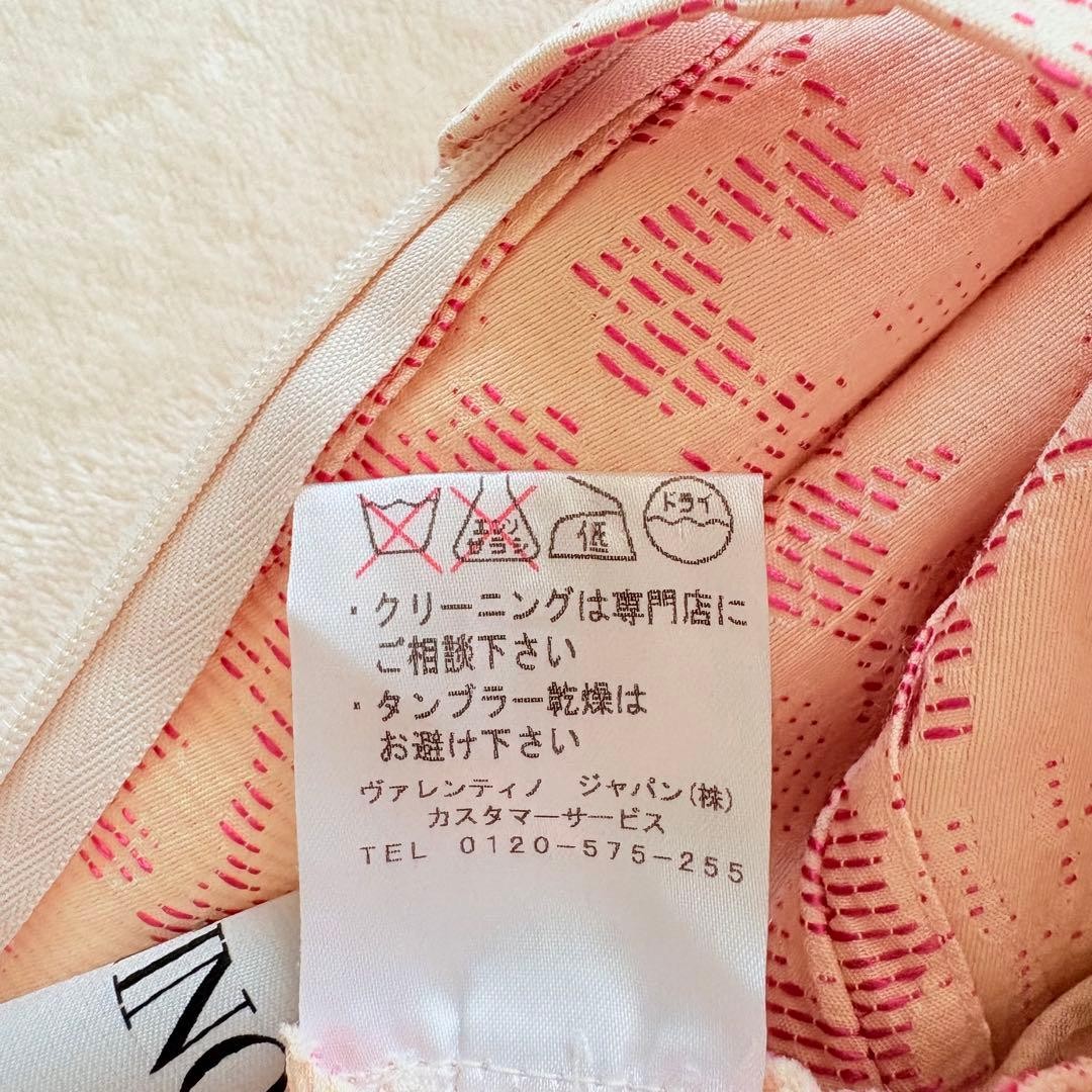 VALENTINO Floral Jacquard Dress Pink Size XL Elegant Designer Belted From Japan thumbnail 12