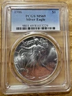 1986 American Silver Eagle $1 Dollar PCGS MS 69 First Year