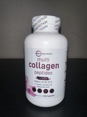 Micro Ingredients Multi Collagen Peptides Types I-V-X Biotin Vit C Hyaluronic 2 