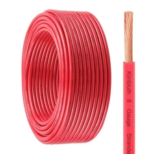 THHN Wire 8 Gauge 100 FT Solid Copper Wire, 8 AWG Copper Wire Rated up to 600...