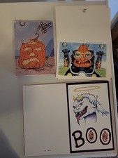 Lot Of 18 Bulk Halloween Greeting Cards Spooky Pumpkins 6 Each Design FreeShip
