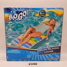 BESTWAY H2OGO COMFORT PLUSH RAINBOW FLOATING POOL MAT 73INx27IN NIB