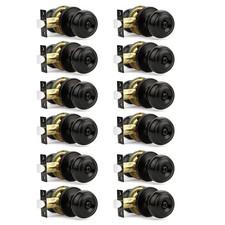 10 Packs Black Interior Door Knob, Matte Black Door Knob Interior Privacy, Bedro