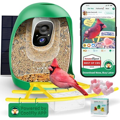 HIXX  Smart Bird Feeder with Camera, Birdwatching Camera AI Identify Bird Solar
