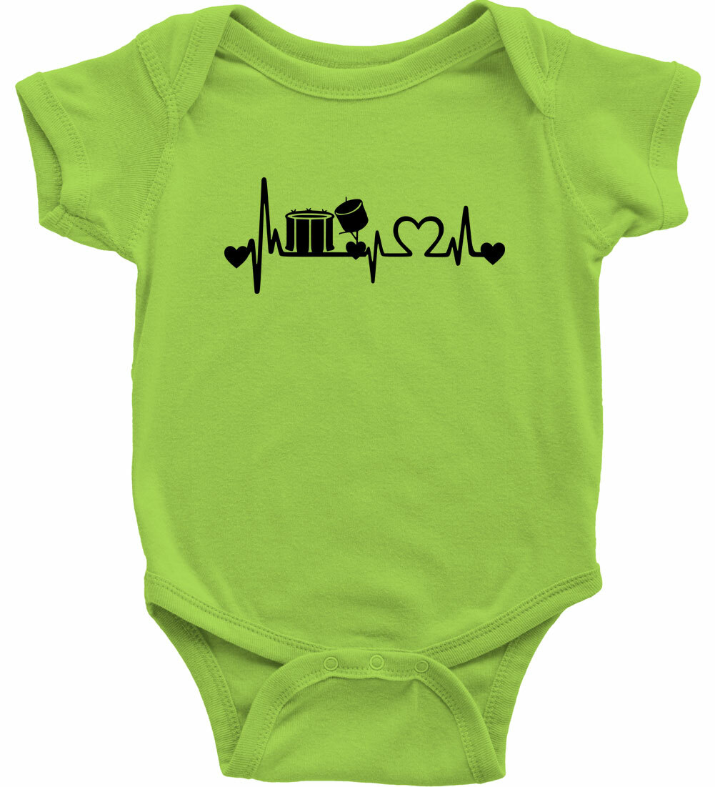 Batería Amor Corazón Bebé Bebé Body Una Pieza Mono Ducha Regalo Baterista Latido